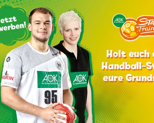 AOK Star-Training lässt die Bälle wieder fliegen: DHB und AOK laden wieder zum Gänsehaut-Schulprojekt ein.