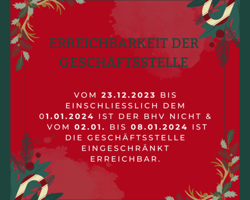 Erreichbarkeit der Geschäftsstelle