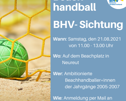 Beachhandball: BHV-Sichtung