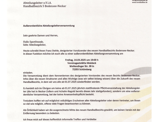 Abteilungsleiterversammlung